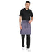 Grey service waist apron front view — polycotton, long waist tie, pocket