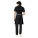 Navy blue grey service apron on model — waiter and cafe staff uniform India