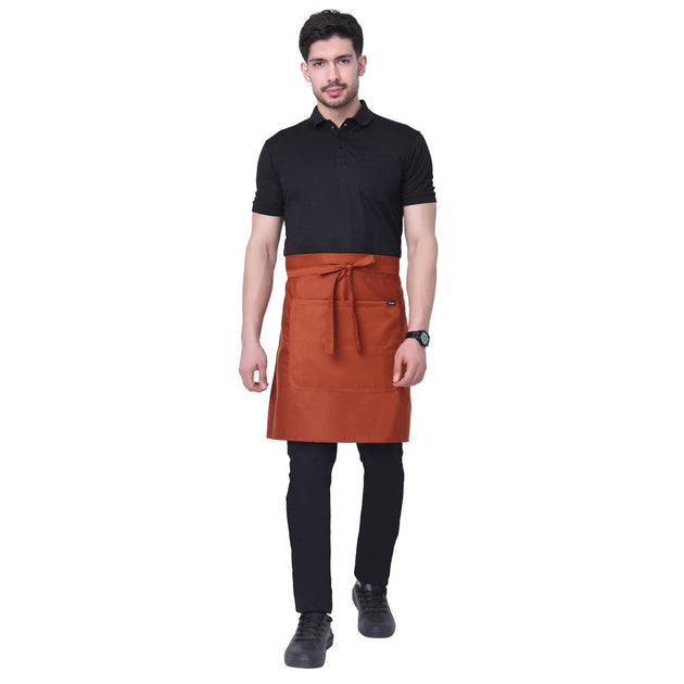 Classic Service Waist Apron (Rust Orange) - Free Embroidery - Uwears®