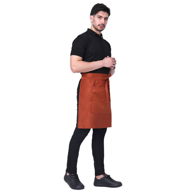Classic Service Waist Apron (Rust Orange) - Free Embroidery - Uwears®