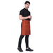 Custom embroidery on rust orange waist apron — free logo embroidery service