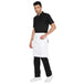 White service apron on model — waiter and cafe staff uniform India