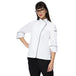 Classic Women Full Sleeve Chef Coat (White/Black) - Free Embroidery - Uwears®