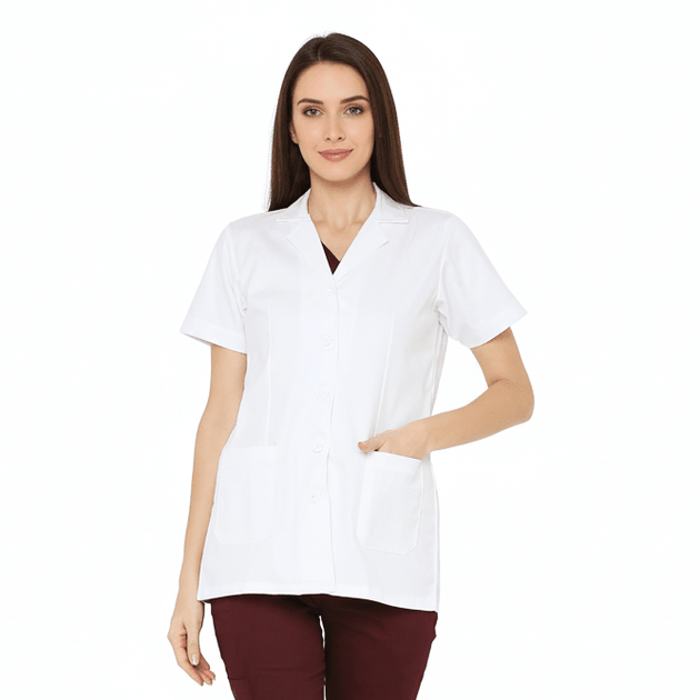 Classic Women's Doctor Apron Coat / Lab Coat Half Sleeves - Free Embroidery - Uwears®