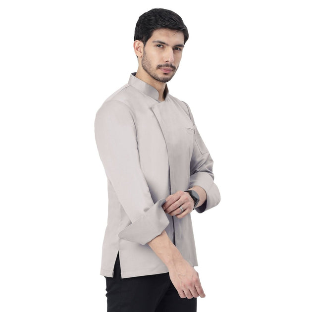 Classic Zipper Chef Coat Unisex Slim Fit (Beige) - Free Embroidery - Uwears®