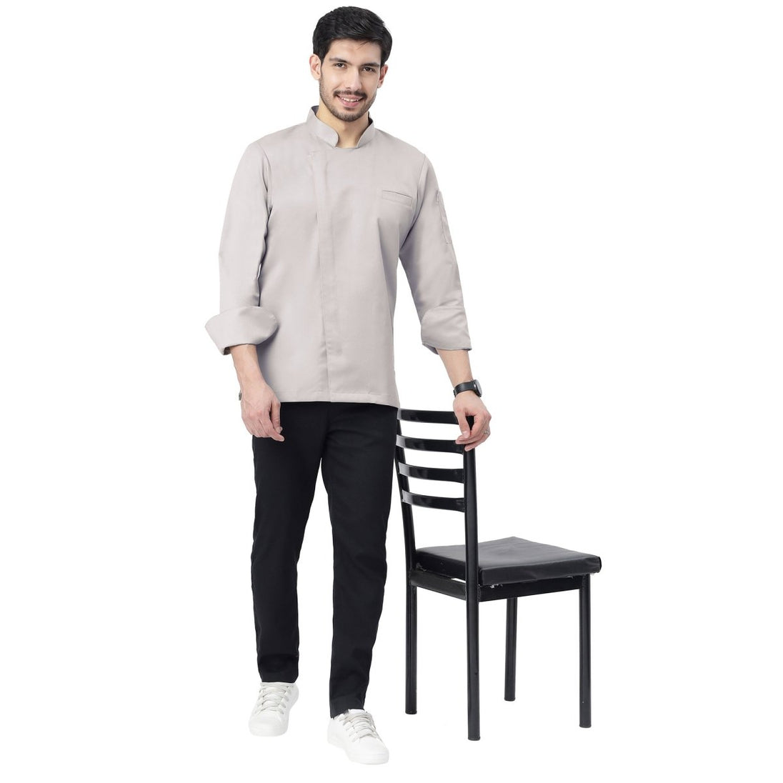 Classic Zipper Chef Coat Unisex Slim Fit (Beige) - Free Embroidery - Uwears®