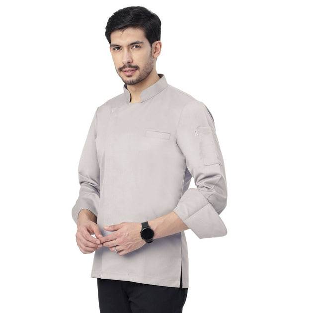 Classic Zipper Chef Coat Unisex Slim Fit (Beige) - Free Embroidery - Uwears®