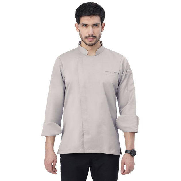 Classic Zipper Chef Coat Unisex Slim Fit (Beige) - Free Embroidery - Uwears®