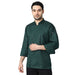 Classic Zipper Chef Coat Unisex Slim Fit (Dark Green) - Free Embroidery - Uwears®