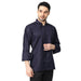 Classic Zipper Chef Coat Unisex Slim Fit (Navy Blue) - Free Embroidery - Uwears®