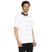 Cotton Half Sleeve Chef Coat (White/Black) - Free Embroidery - Uwears®
