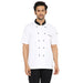 Cotton Half Sleeve Chef Coat (White/Black) - Free Embroidery - Uwears®