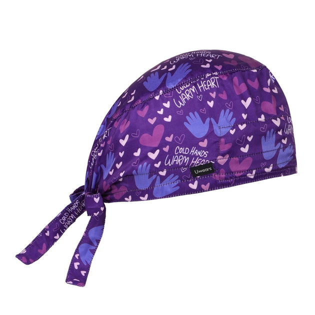 Cute Heart Scrub Cap Satin (Free Embroidery) - Uwears®