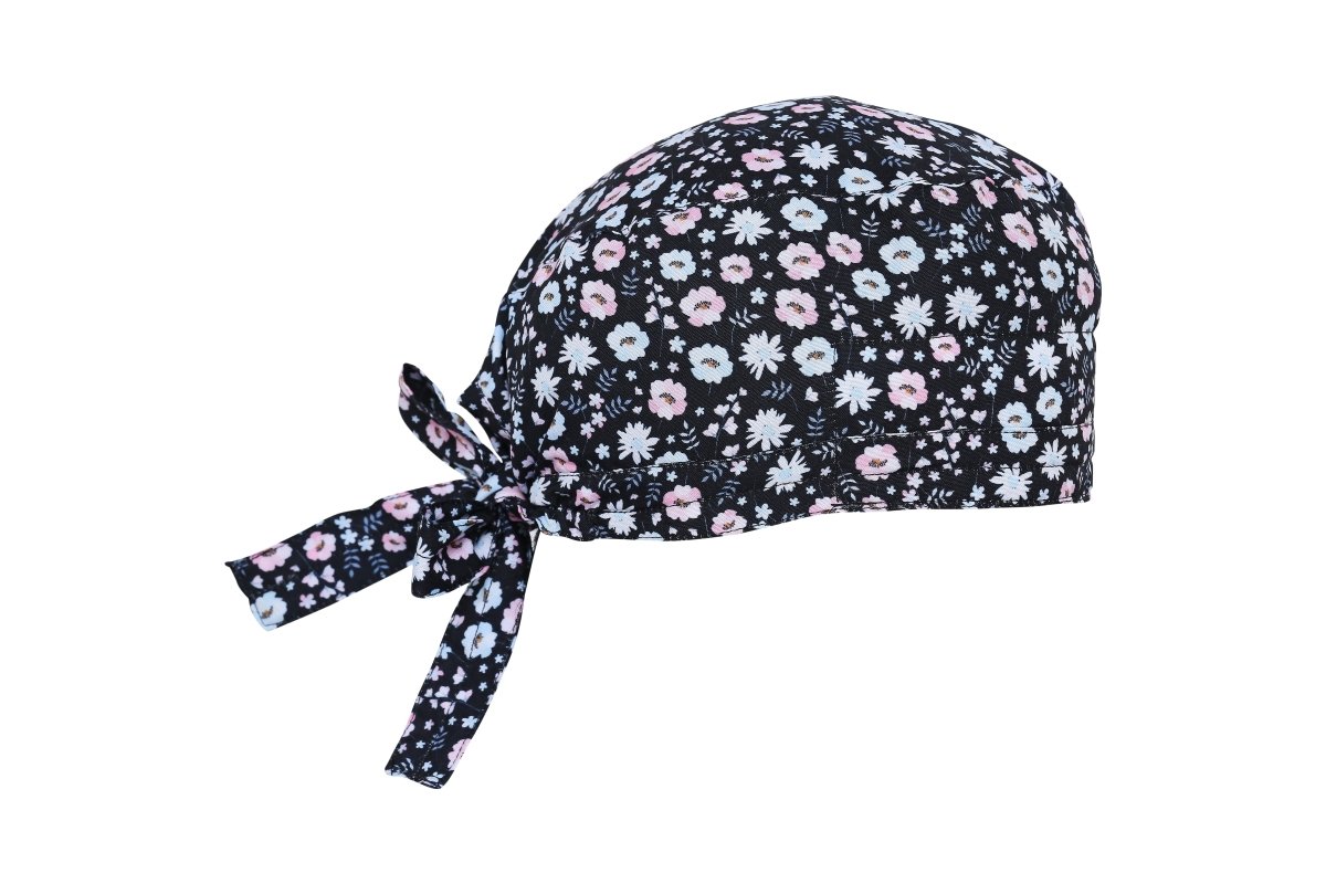 Dark Floral Chef Cap Cotton (Free Embroidery) - Uwears®