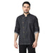 Executive Denim Full Sleeve Chef Coat (Black Grey) - Free Embroidery - Uwears®
