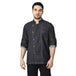 Executive Denim Full Sleeve Chef Coat (Black Grey) - Free Embroidery - Uwears®