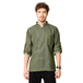 Executive Denim Full Sleeve Chef Coat (Olive Green) - Free Embroidery - Uwears®