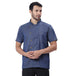 Executive Denim Half Sleeve Chef Coat (Classic Blue) - Free Embroidery - Uwears®