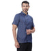 Executive Denim Half Sleeve Chef Coat (Classic Blue) - Free Embroidery - Uwears®