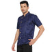 Executive Denim Half Sleeve Chef Coat (Dark Blue) - Free Embroidery - Uwears®