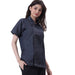 Executive Women's Denim Zipper Chef Coat (Classic Blue) - Free Embroidery - Uwears®
