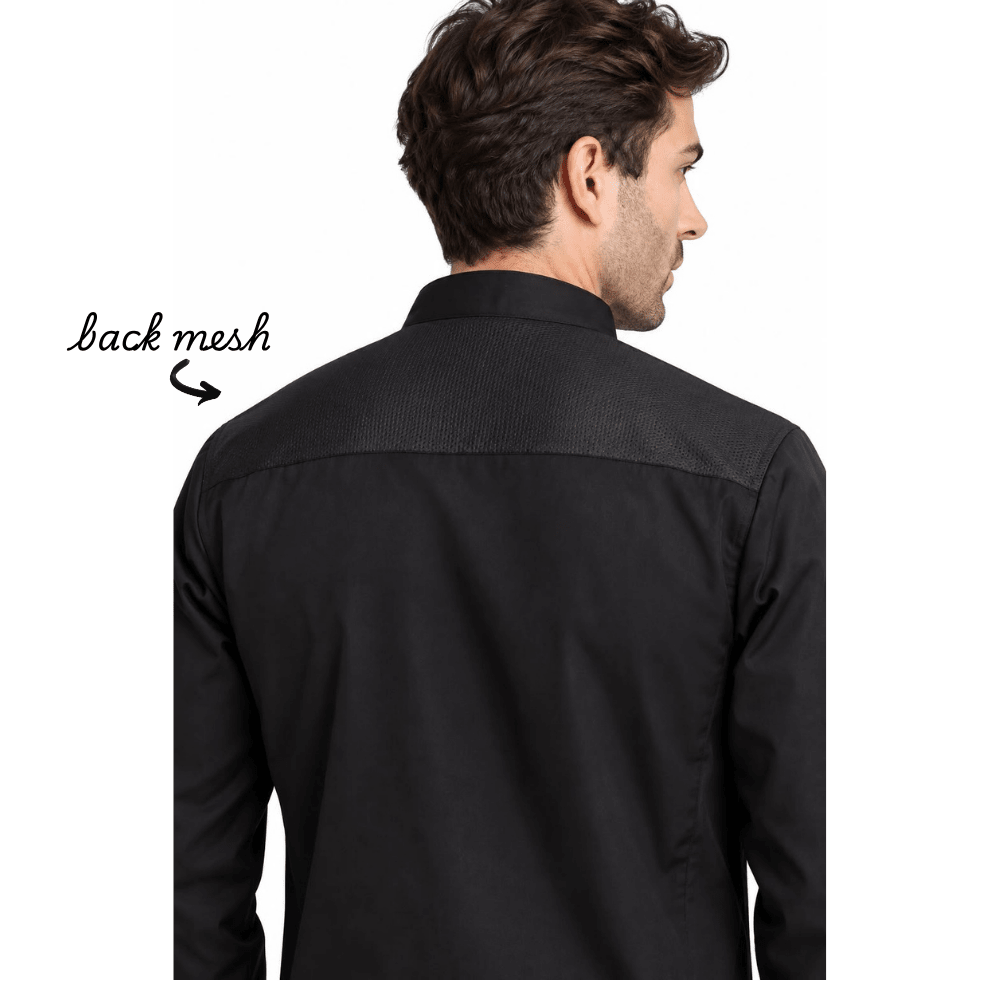Flo Mesh Full Sleeve Chef Coat (Black) - Uwears®