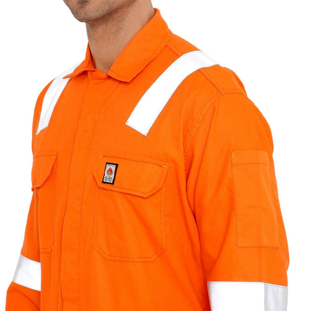 Inherent Fire Retardant IFR Boiler Suit Coverall with FR Reflective Tape - Uwears®
