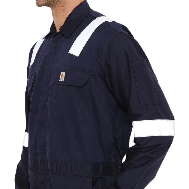Inherent Fire Retardant IFR Boiler Suit Coverall with FR Reflective Tape - Uwears®