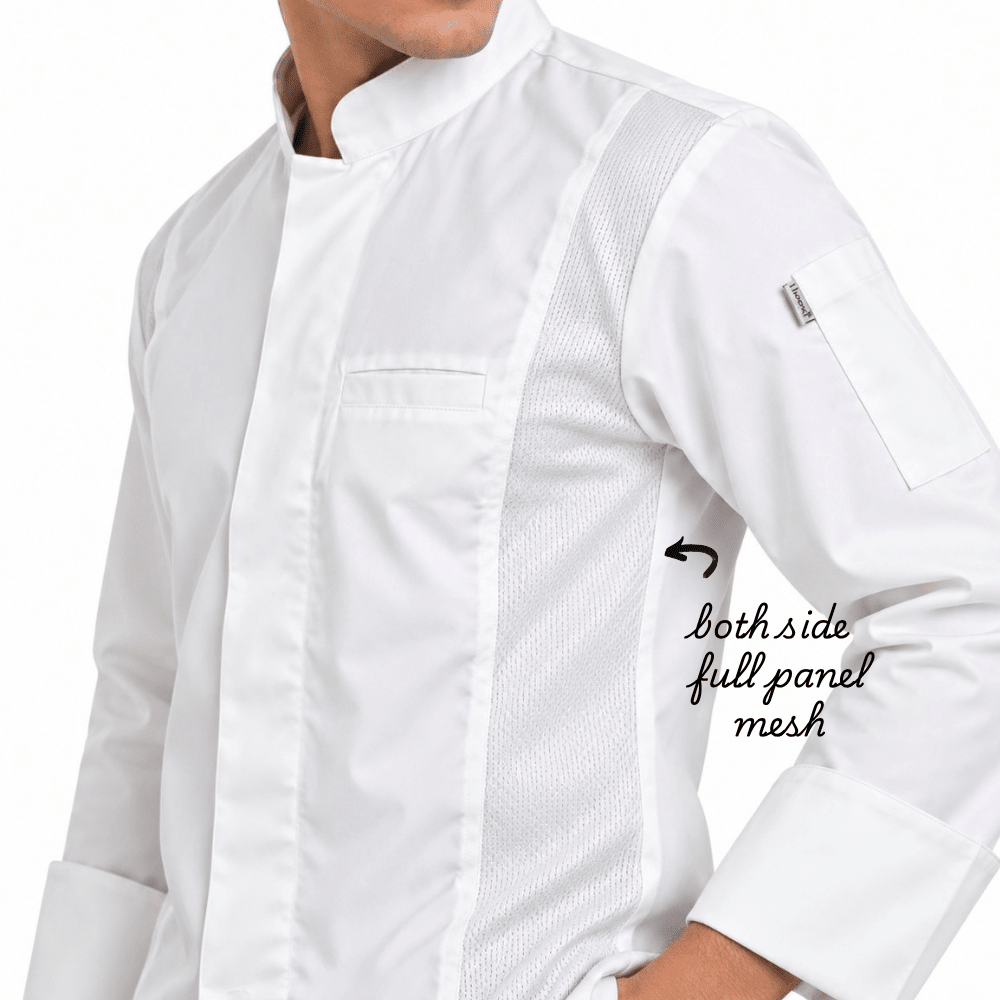 King Mesh Full Sleeve Executive Chef Coat - Uwears®