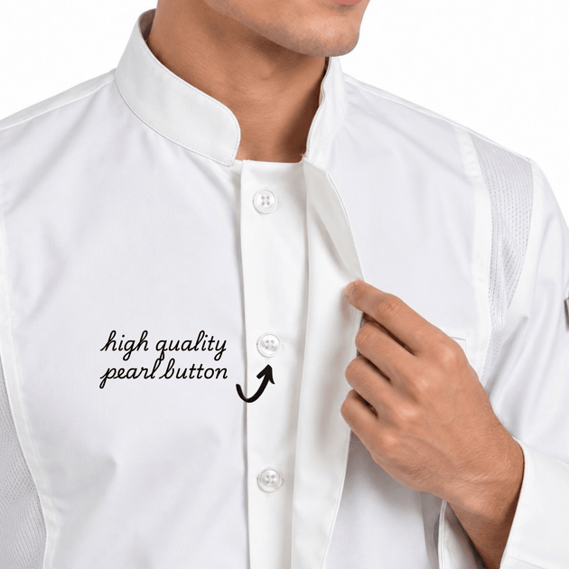 King Mesh Full Sleeve Executive Chef Coat - Uwears®
