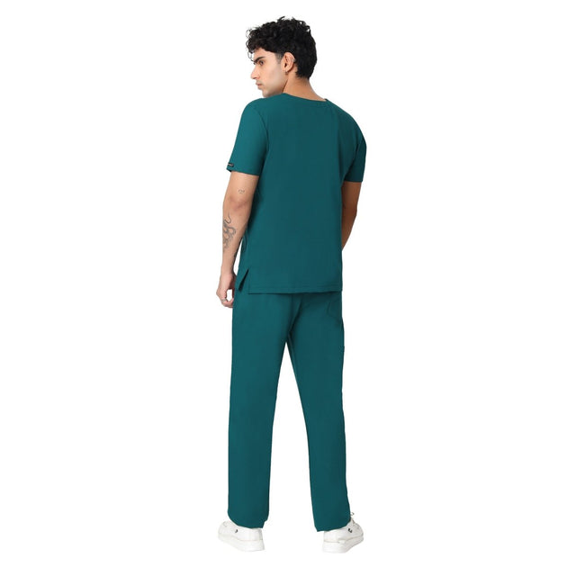 Men's 4 - Way Noir 2.0 Scrub Suit (No Wrinkle) Free Embroidery (SMART FIT) - Uwears®