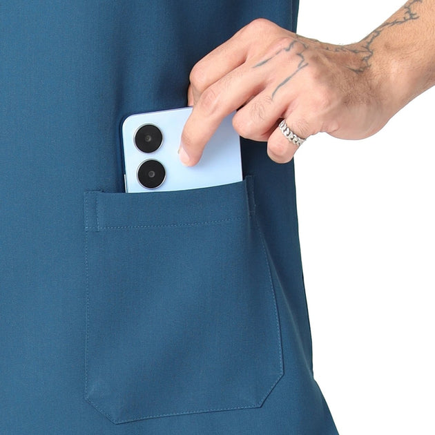 Men's 4 - Way Noir 2.0 Scrub Suit (No Wrinkle) Free Embroidery (SMART FIT) - Uwears®