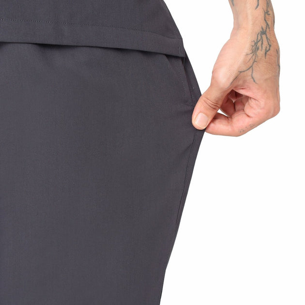 Men's 4 - Way Noir 2.0 Scrub Suit (No Wrinkle) Free Embroidery (SMART FIT) - Uwears®