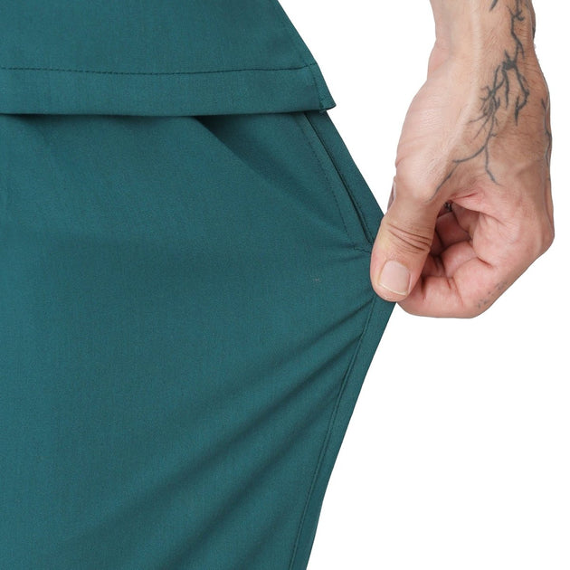 Men's 4 - Way Noir 2.0 Scrub Suit (No Wrinkle) Free Embroidery (SMART FIT) - Uwears®