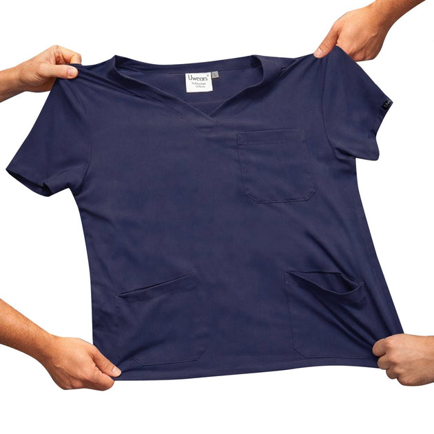 Men's 4 - Way Noir 2.0 Scrub Suit (No Wrinkle) Free Embroidery (SMART FIT) - Uwears®