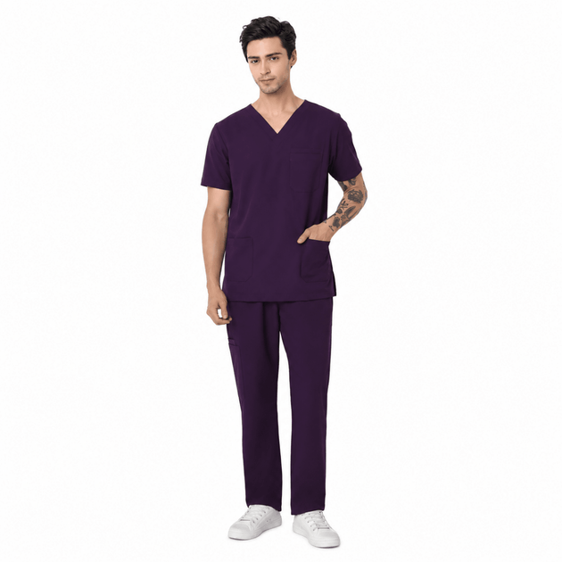Men's 4-Way Noir 2.0 Scrub Suit No Wrinkle (SMART FIT) - Uwears®