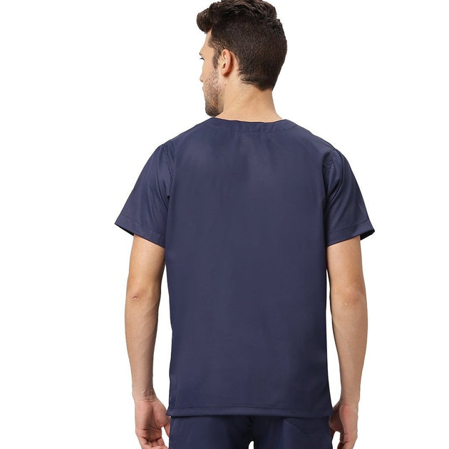 Men's 4 - Way Noir Scrub Suit (No Wrinkle) Free Embroidery (SLIM FIT) - Uwears®