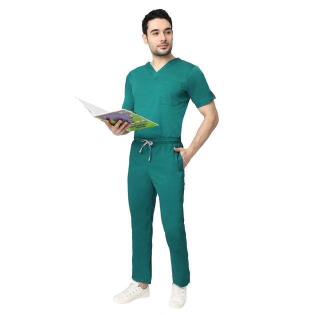 Men's Aqua Scrub Suit 2 - Way Stretch / Liquid Repellant Free Embroidery (SMART FIT) - Uwears®
