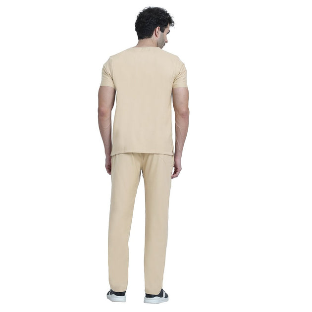Men's Beige Spa / Salon Top and Bottom - Uwears®