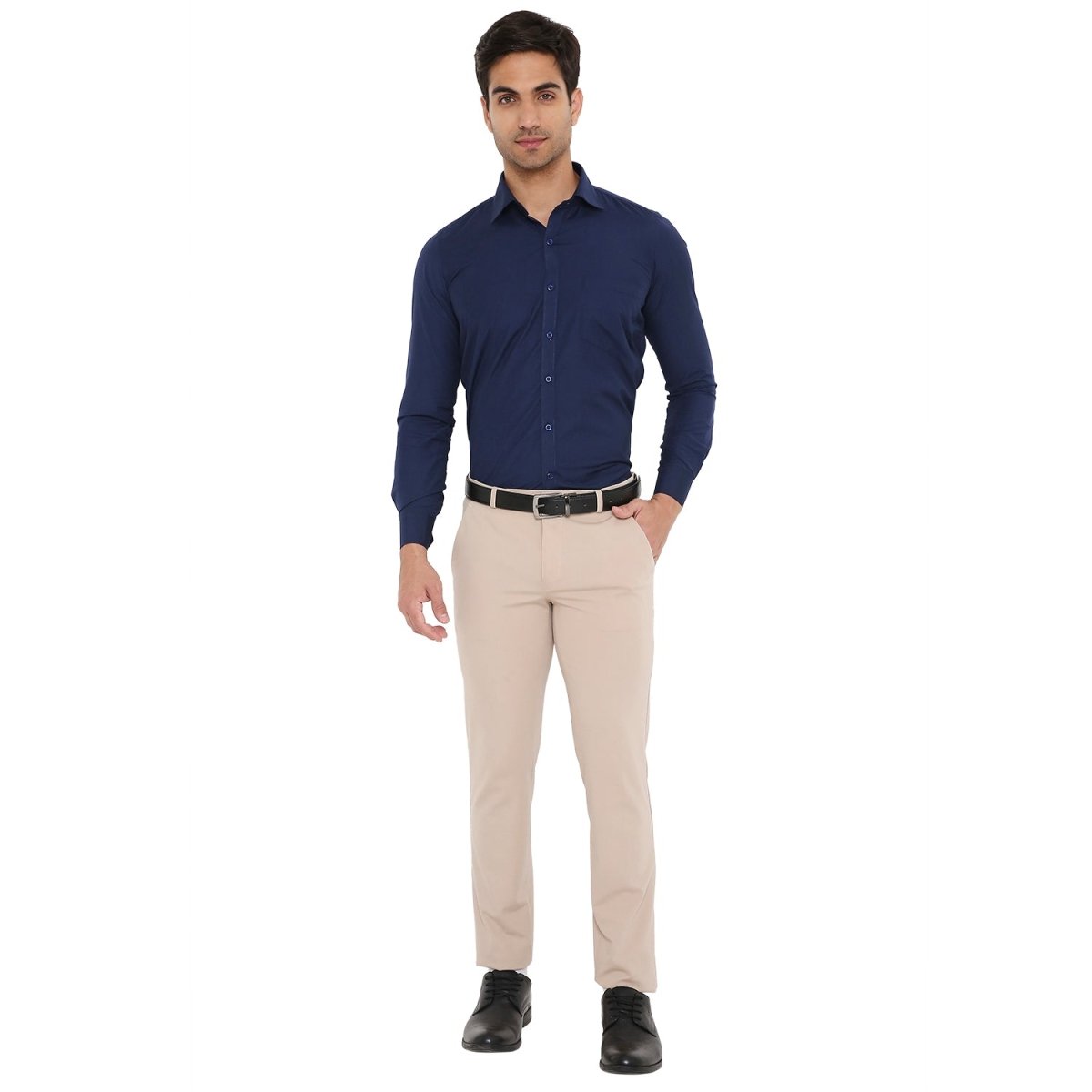 Men's Solid Lycra Stretch Formal Trouser - Uwears®