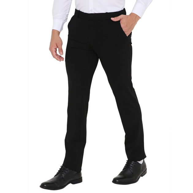 Men's Solid Lycra Stretch Formal Trouser - Uwears®