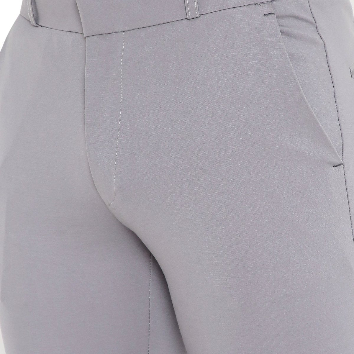 Men's Solid Lycra Stretch Formal Trouser - Uwears®