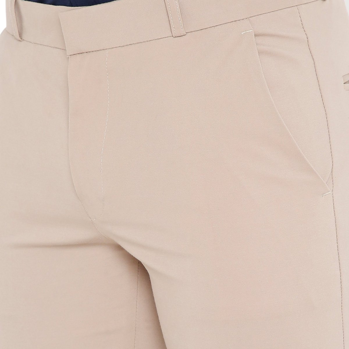 Men's Solid Lycra Stretch Formal Trouser - Uwears®