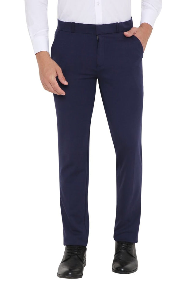 Men's Solid Lycra Stretch Formal Trouser - Uwears®