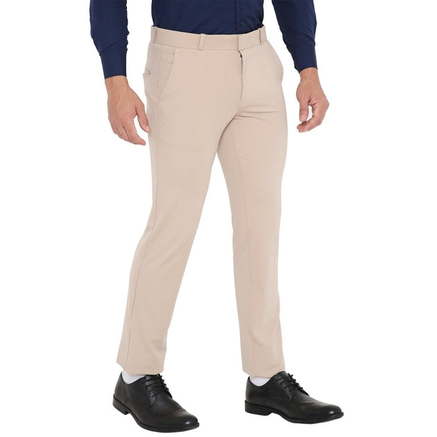 Men's Solid Lycra Stretch Formal Trouser - Uwears®