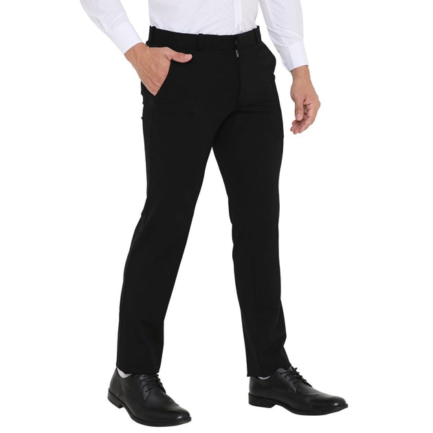 Men's Solid Lycra Stretch Formal Trouser - Uwears®
