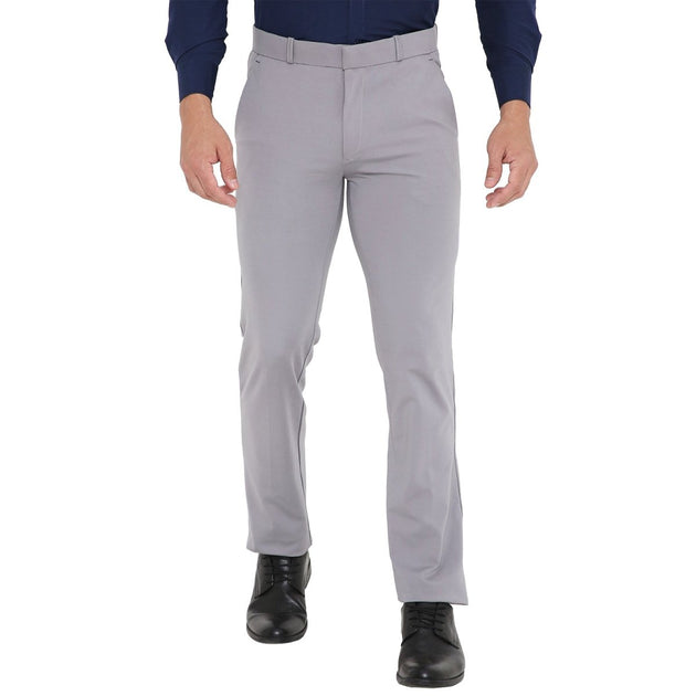 Men's Solid Lycra Stretch Formal Trouser - Uwears®