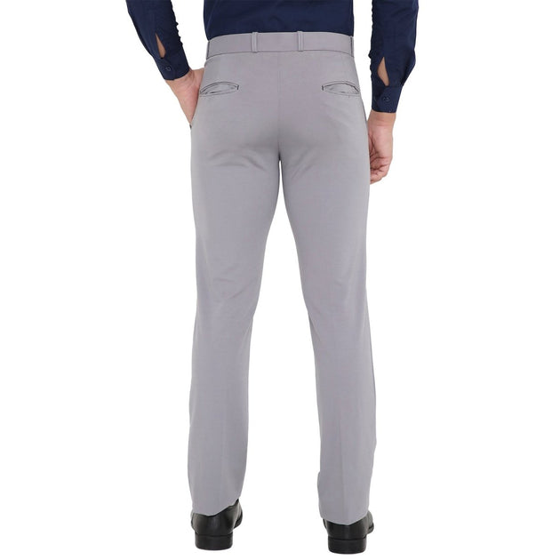 Men's Solid Lycra Stretch Formal Trouser - Uwears®
