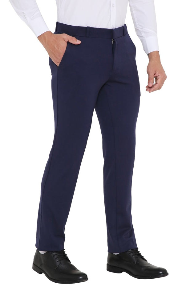Men's Solid Lycra Stretch Formal Trouser - Uwears®