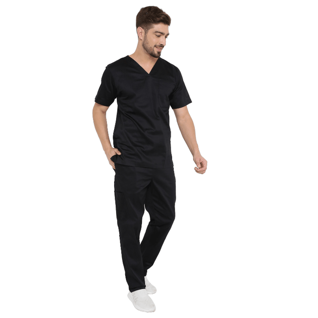 Men's Stretch Scrub Suit LYCO V - 2 Free Embroidery (SLIM FIT) - Uwears®